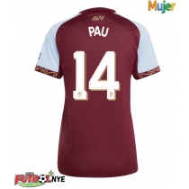 Camiseta Aston Villa Pau Torres #14 Primera Equipación para mujer 2025-26 manga corta